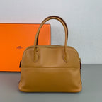 Hermes Bolide Handbag Tan Camel Leather Gold Hardware