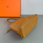 Hermes Bolide Handbag Tan Camel Leather Gold Hardware