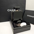 Chanel No. 5 Perfume Bottle Clutch Bag Black Resin Gold Hardware