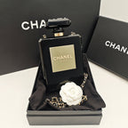 Chanel No. 5 Perfume Bottle Clutch Bag Black Resin Gold Hardware