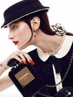 Chanel No. 5 Perfume Bottle Clutch Bag Black Resin Gold Hardware