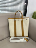 Hermes Garden Party 30 Tote Bag Off-white Canvas Gold Leather Silver Hardware