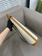 Hermes Garden Party 30 Tote Bag Off-white Canvas Gold Leather Silver Hardware