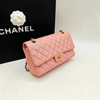 CHANEL Classic Flap Medium | Pearlised Pink Litchi-Grain | Gold Hardware