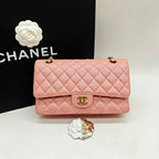 CHANEL Classic Flap Medium | Pearlised Pink Litchi-Grain | Gold Hardware