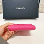 Chanel Classic Wallet Fuchsia Pink Caviar Gold Hardware