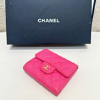 Chanel Classic Wallet Fuchsia Pink Caviar Gold Hardware