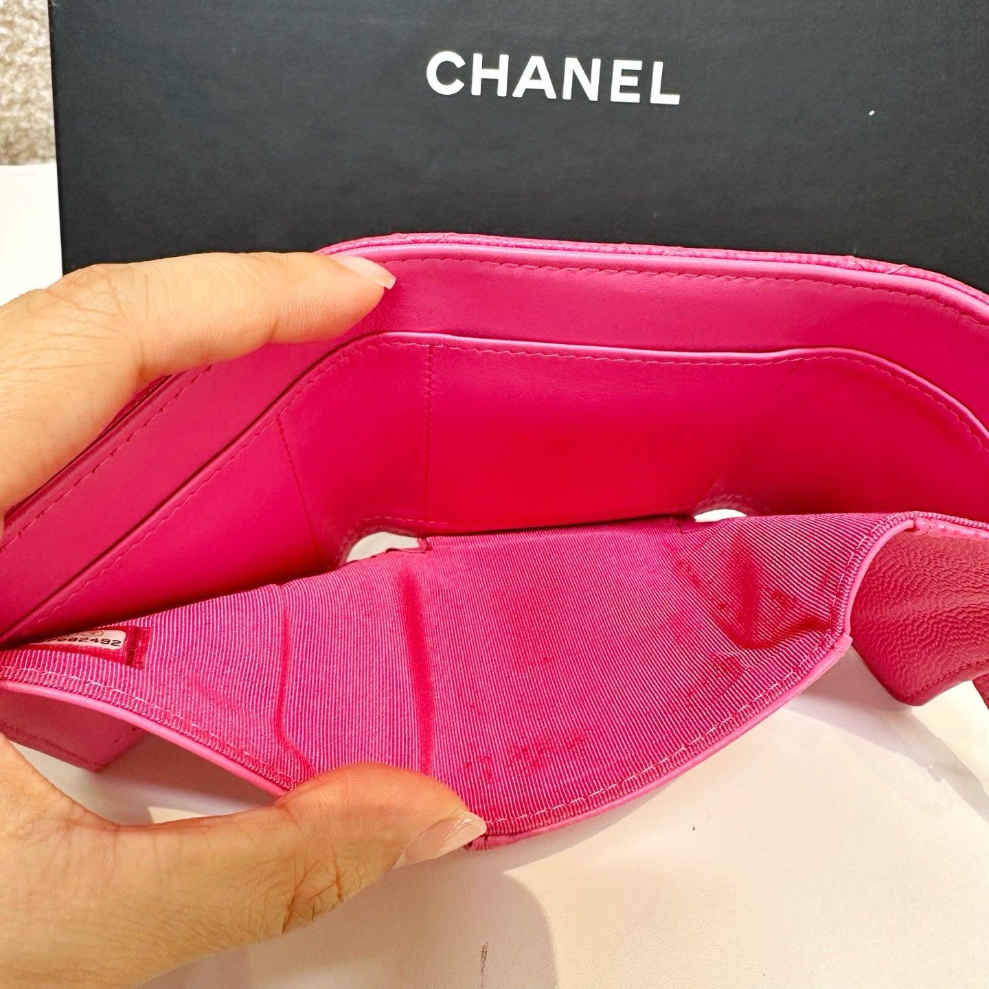 Chanel Classic Wallet Fuchsia Pink Caviar Gold Hardware