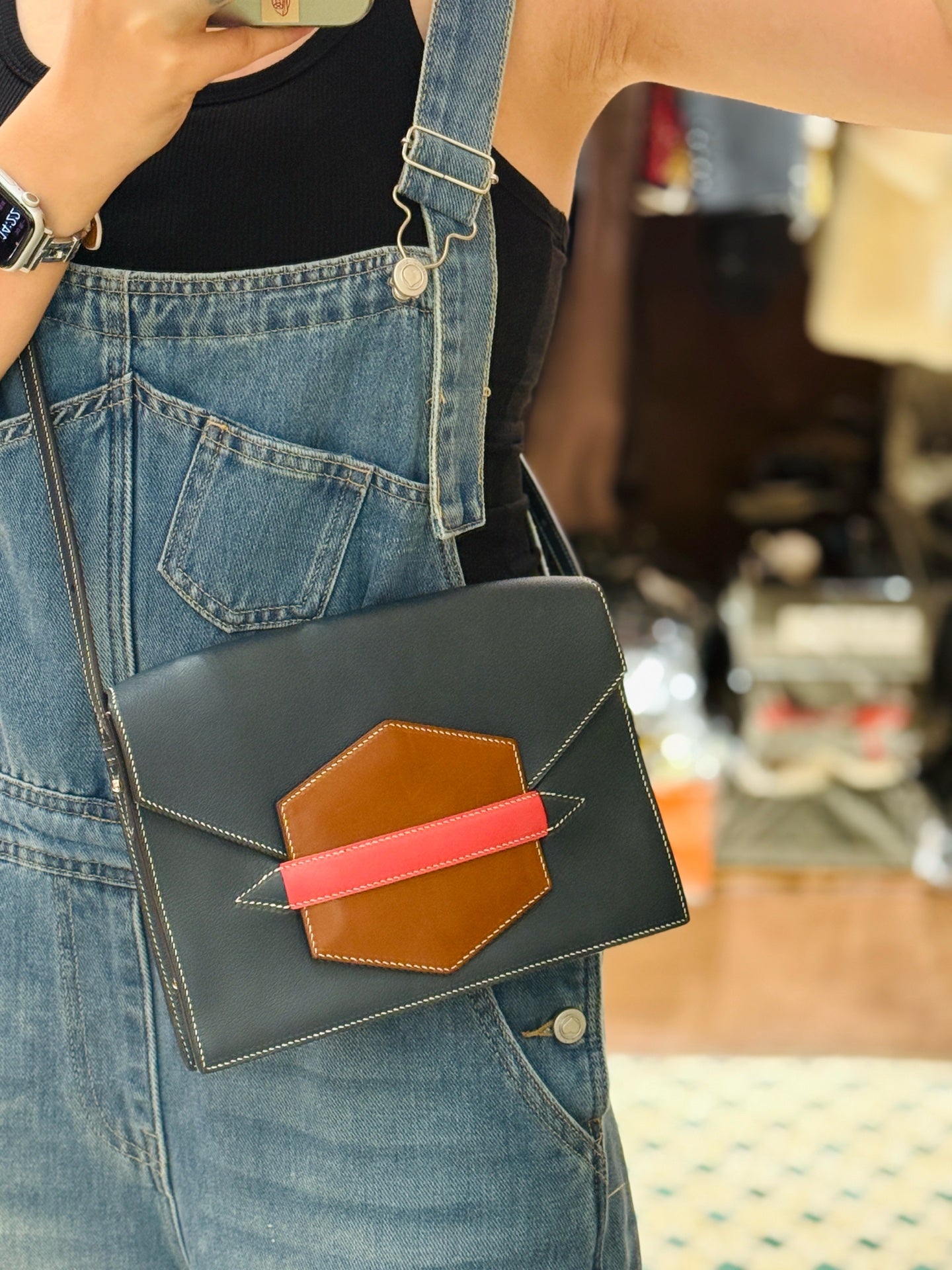 Hermes 24/24 Shoulder Bag Deep Teal Leather