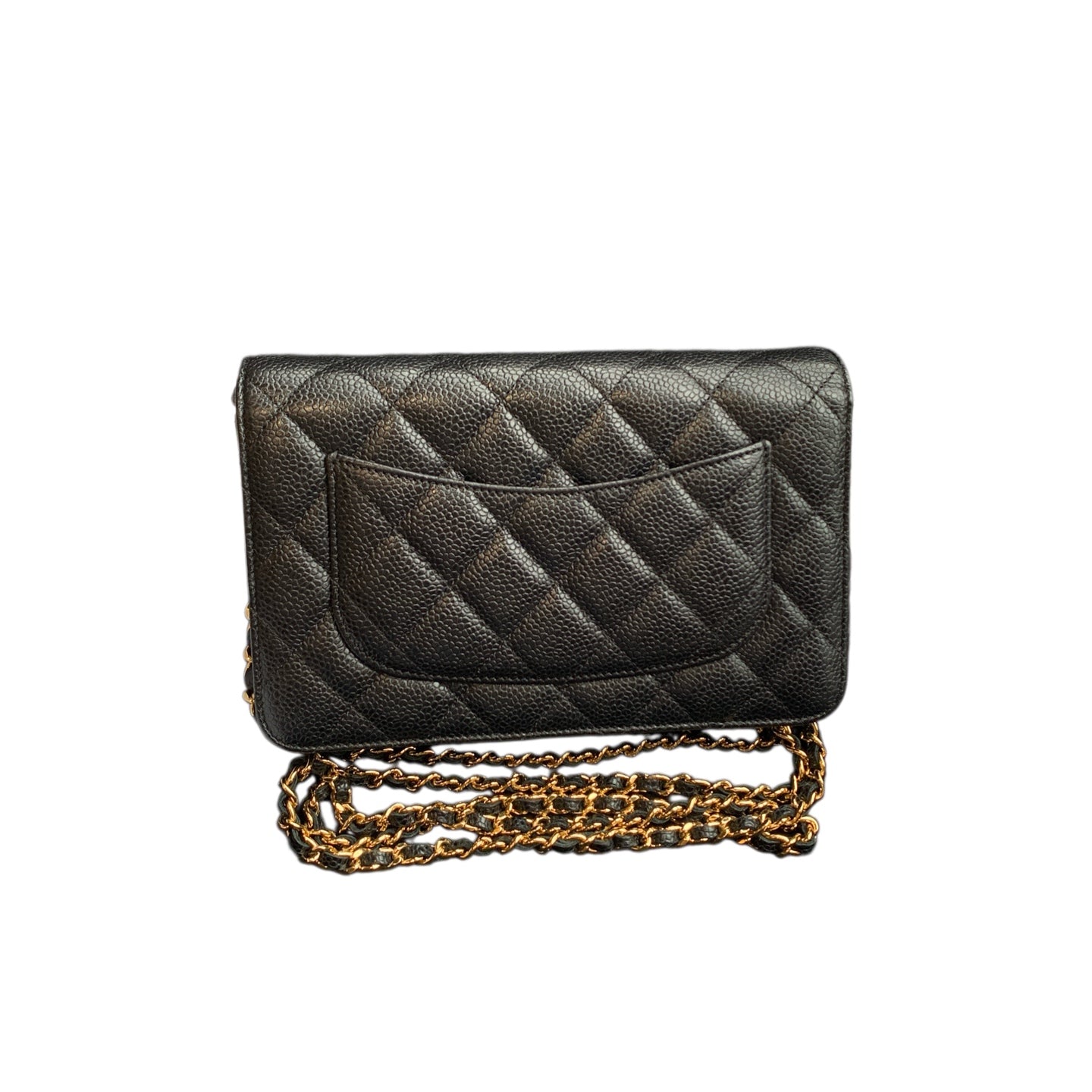 Chanel Wallet on Chain Black Quilted Caviar Gold Hardware