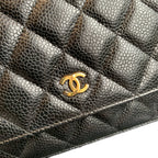 Chanel Wallet on Chain Black Quilted Caviar Gold Hardware
