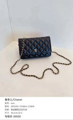 Chanel Wallet on Chain Black Quilted Caviar Gold Hardware