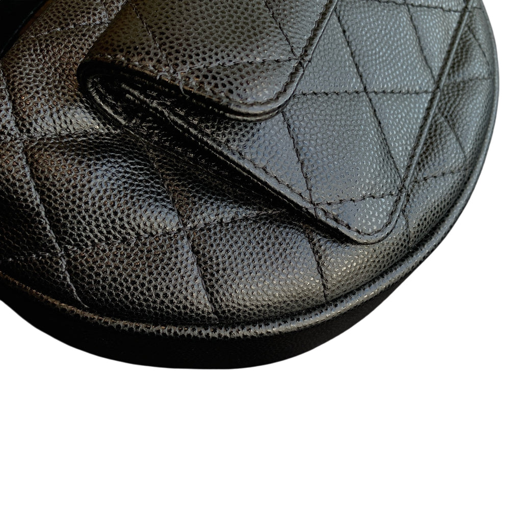Chanel Small Hobo Bag Black Quilted Caviar Gold Hardware
