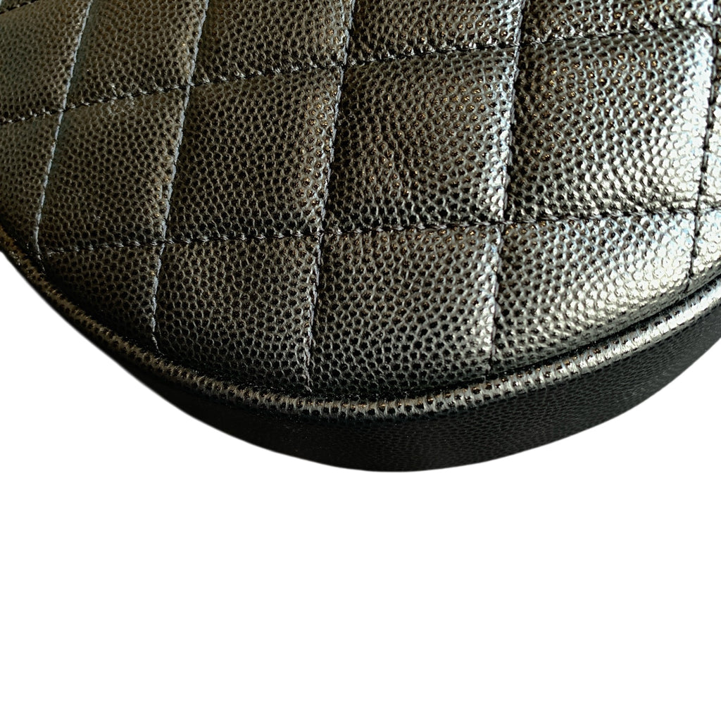 Chanel Small Hobo Bag Black Quilted Caviar Gold Hardware