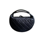 Chanel Small Hobo Bag Black Quilted Caviar Gold Hardware
