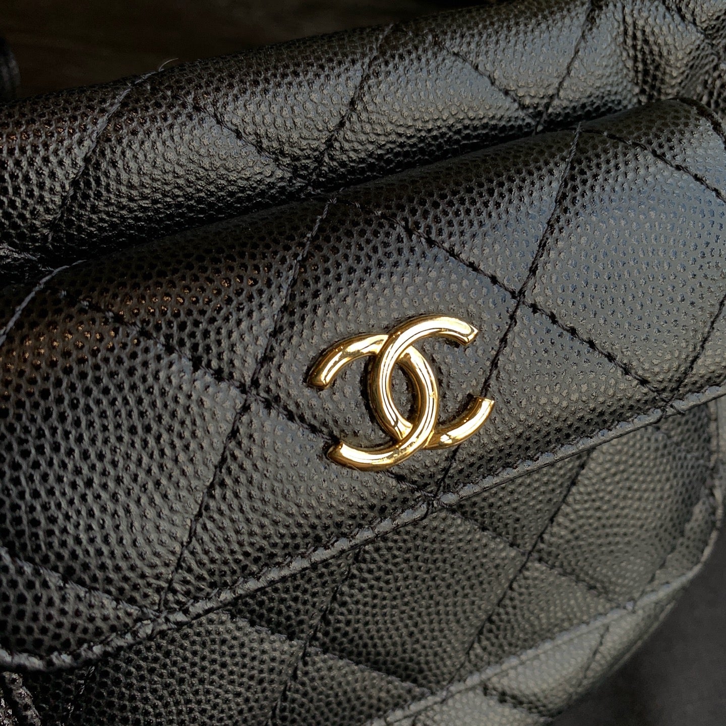 Chanel Small Hobo Bag Black Quilted Caviar Gold Hardware