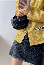 Chanel Small Hobo Bag Black Quilted Caviar Gold Hardware