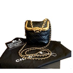 Chanel Mini Vanity Bag With Gold Frame Black Lambskin Gold Hardware