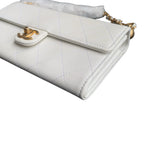 Chanel Pearl Crush Mini Flap Bag White Lambskin Gold Hardware
