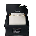 Chanel Pearl Crush Mini Flap Bag White Lambskin Gold Hardware