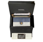 Chanel Pearl WOC Chain Bag Lambskin Blue Gold Hardware