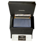 Chanel Pearl WOC Chain Bag Lambskin Blue Gold Hardware