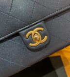Chanel Pearl WOC Chain Bag Lambskin Blue Gold Hardware