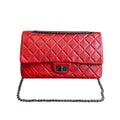 Chanel 2.55 Large Shoulder Bag Aged Calfskin Black Gold Hardware
