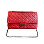 Chanel 2.55 Large Shoulder Bag Aged Calfskin Black Gold Hardware