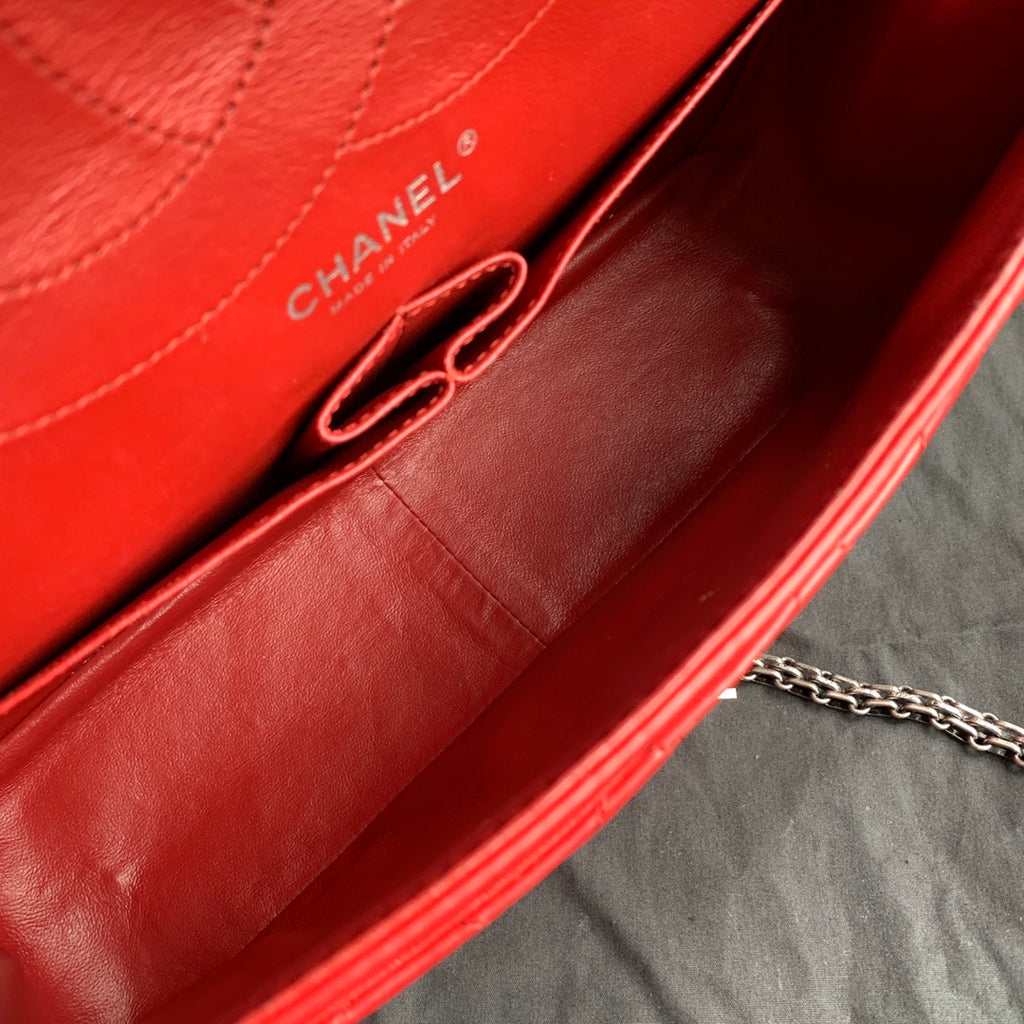 Chanel 2.55 Large Shoulder Bag Aged Calfskin Black Gold Hardware