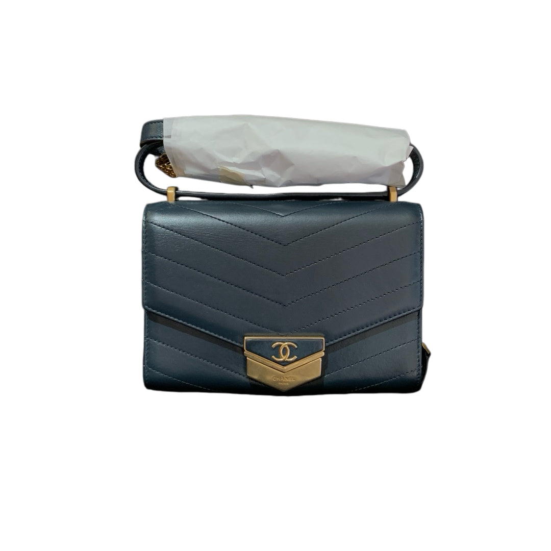 CHANEL Leather Messenger Bag | Laser-Embossed | Pre-owned
