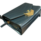 CHANEL Leather Messenger Bag | Laser-Embossed | Pre-owned