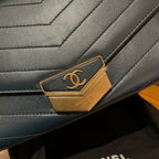 CHANEL Leather Messenger Bag | Laser-Embossed | Pre-owned