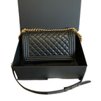 Chanel A92193 Flap Bag Grained Calfskin Gold Gold Hardware