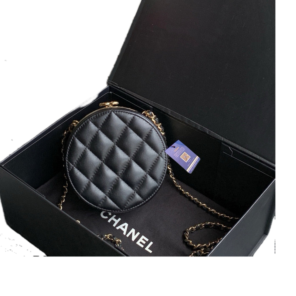 Chanel AP3046 Dinner Bag Lambskin Black Gold Hardware