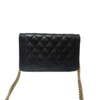 Chanel Boy Handbag Black Caviar Gold Hardware