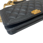 Chanel Boy Handbag Black Caviar Gold Hardware