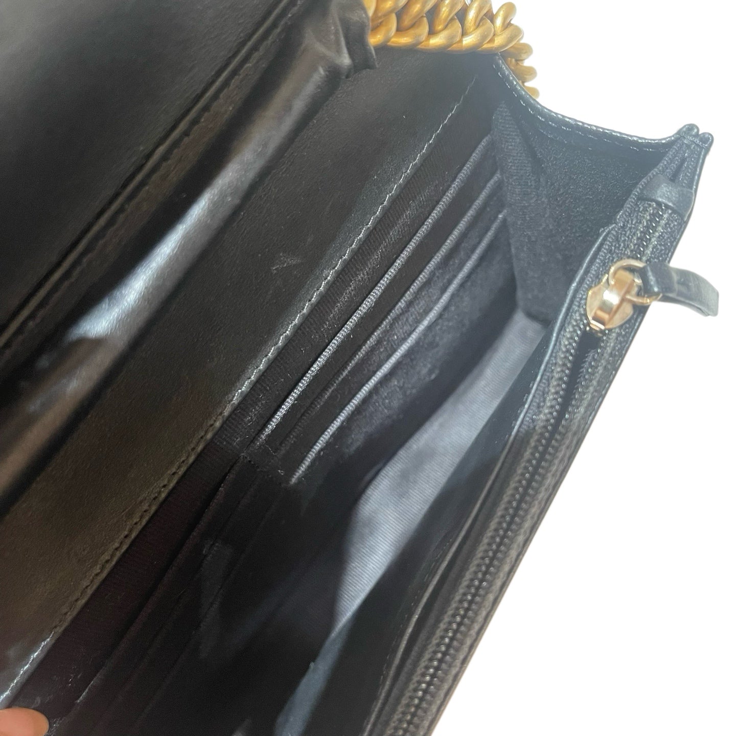 Chanel Boy Handbag Black Caviar Gold Hardware