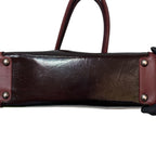 Chanel Quilted Patent Leather Tote Bag Burgundy/Black Silver Hardware
