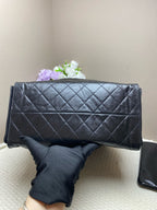 Chanel Gabrielle Bucket Bag Black Quilted & Smooth Leather Gold & Silver Hardware