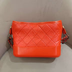 Chanel Gabrielle Hobo Handbag Coral Quilted Leather Gold & Silver Hardware