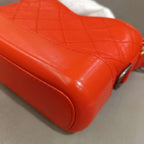 Chanel Gabrielle Hobo Handbag Coral Quilted Leather Gold & Silver Hardware