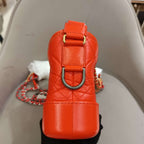 Chanel Gabrielle Hobo Handbag Coral Quilted Leather Gold & Silver Hardware