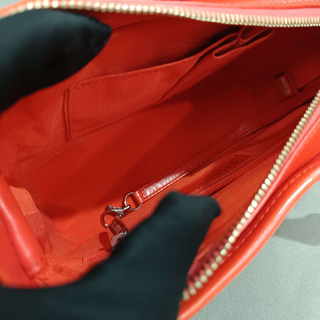Chanel Gabrielle Hobo Handbag Coral Quilted Leather Gold & Silver Hardware
