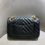 Chanel Reissue Flap Bag Black Chevron Quilted Leather Gold Hardware