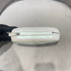 Chanel Quilted Pearlescent Leather Oval Pouch Silver Hardware