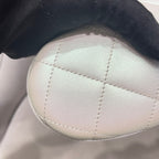 Chanel Quilted Pearlescent Leather Oval Pouch Silver Hardware