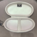 Chanel Quilted Pearlescent Leather Oval Pouch Silver Hardware