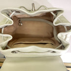 Chanel CC Day Backpack White Quilted Leather Bicolor Studs Gold Hardware