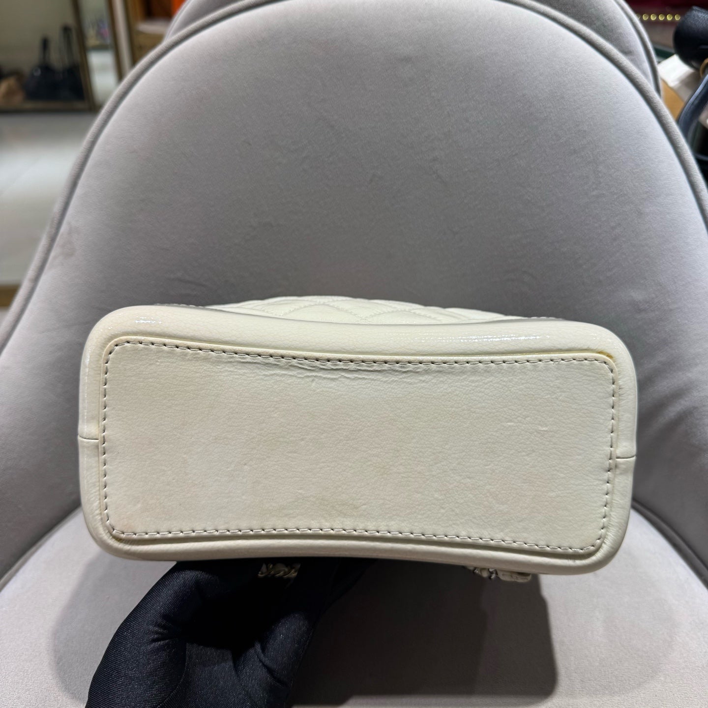 Chanel Gabrielle Small Backpack Off-white Quilted Leather Mixed-Metal Hardware
